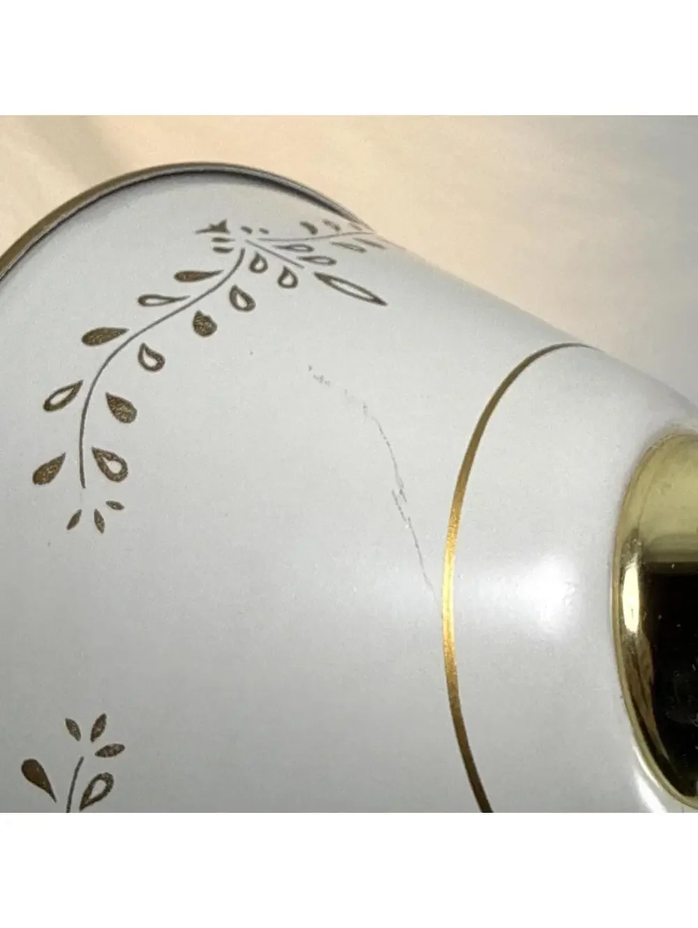 Mid Century 1950's Decorated White French Tole Gooseneck Lamp Ornate Deco Works